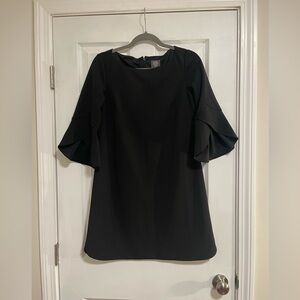 Vince Camuto Elegant Black Ruffle Sleeve Short Dress- Size 6